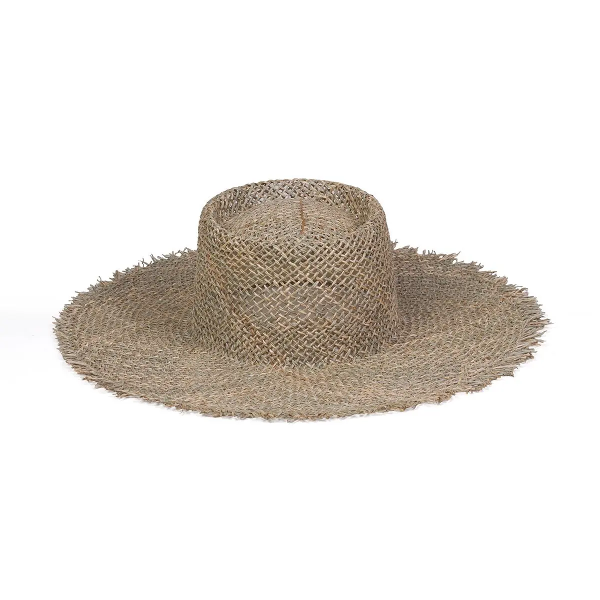 RH Fashion Summer Women Travel Fedora Straw Hat Breathable Salt Seagrass Panama Jazz Straw Beach Sun Cap For Vacation
