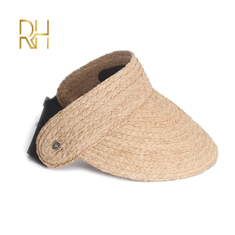 RH New Ladies Summer Empty Straw Hat Raffia Hat Big Brim Visor Straw Sun Beach Shades Cap For Women Wholesale