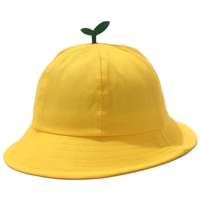 Children Little Yellow Fisherman Hat Cartoon Kindergarten Students Adult Cute Giraffe Leaf Cotton Bucket Hat