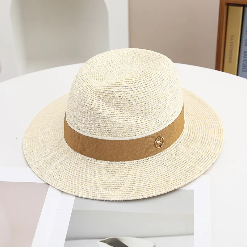 Adult Panama Hat Adjustable Fedora Jazz Hat UVProtection Trendy Irregular Fine Paper Straw Hat