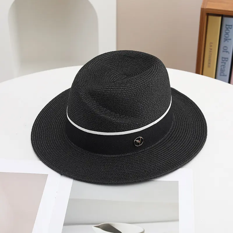 Adult Panama Hat Adjustable Fedora Jazz Hat UVProtection Trendy Irregular Fine Paper Straw Hat