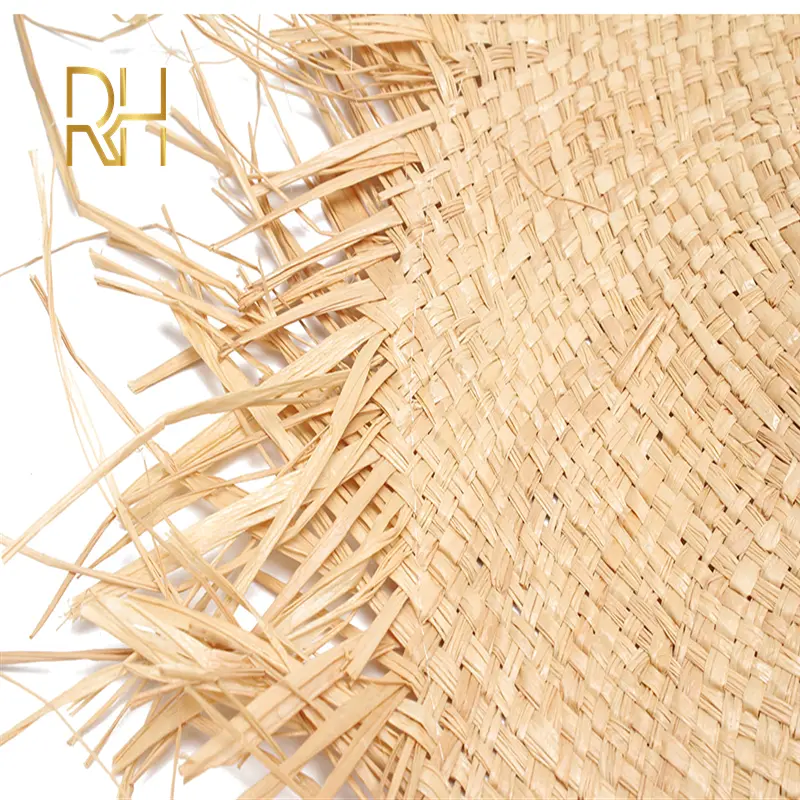 Natural Raffia Women Straw Sun Hats Large Wide Brim Raw Edge Handmade Beach Caps For Holiday