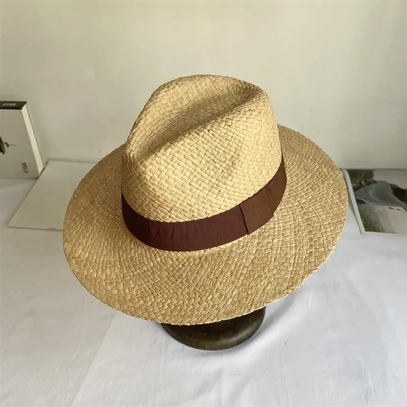 Summer Natural Raffia Sun Hat For Women Men Wide Brim Fashion Jazz Outdoor Vacation Beach Hat Panama