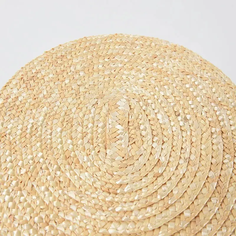 French Retro Straw Hat Straw Bucket Cap Women Summer Sunshade Holiday Beach Hat With Black Ribbon