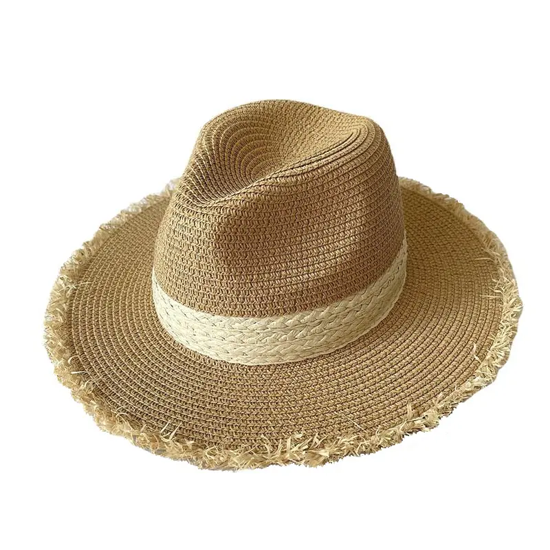 Summer Cowboy Cap Casual Sun Hats For Women Fashion Letter M Jazz Straw For Men Beach Straw Panama Hat Wholesale RH