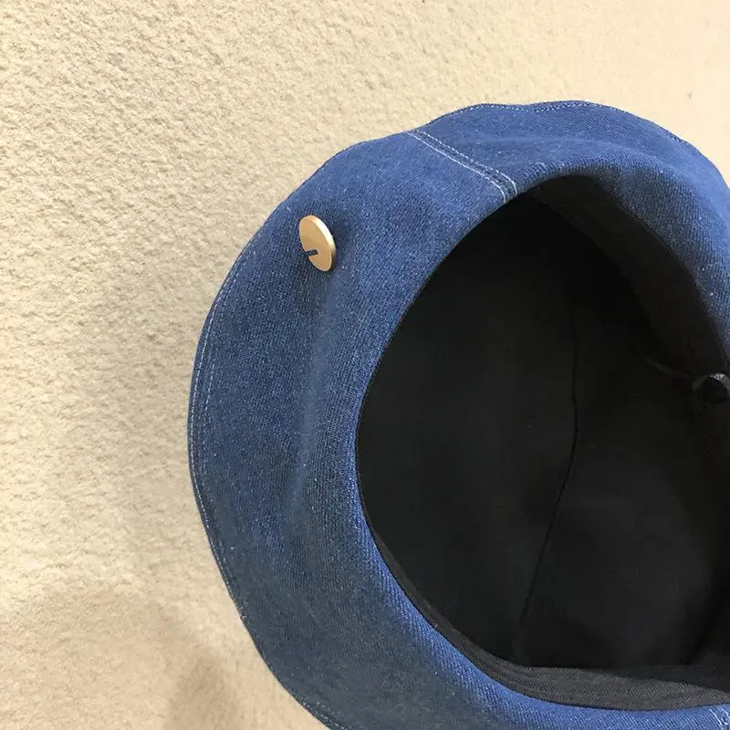 Women's Denim Beret Hat Jeans Berets Painter Hats Spring Beanie Hat Retro Octagonal Cap Female Ladies Outdoor Leisure Visor Caps
