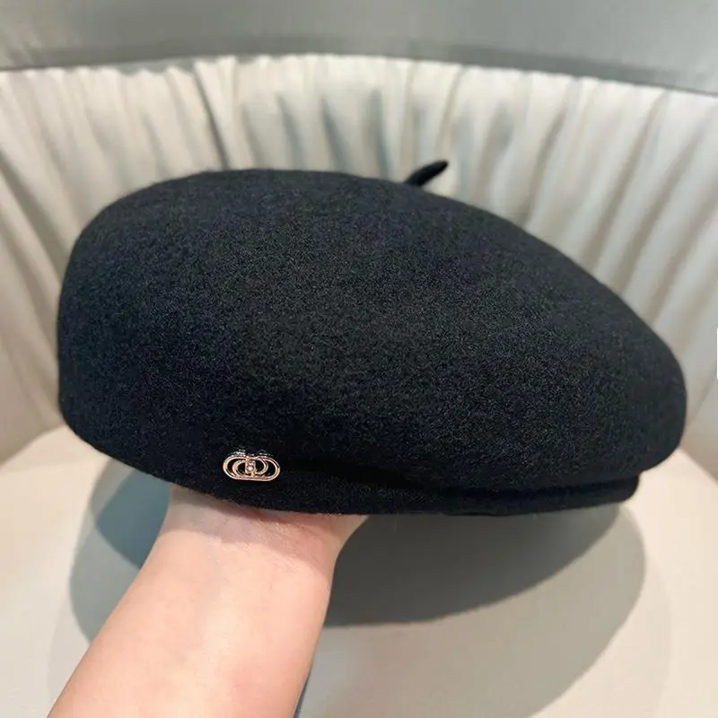 Woolen French Style Elegant Beret Women Autumn Winter Vintage Painter Hat Casual Warm Berets Caps