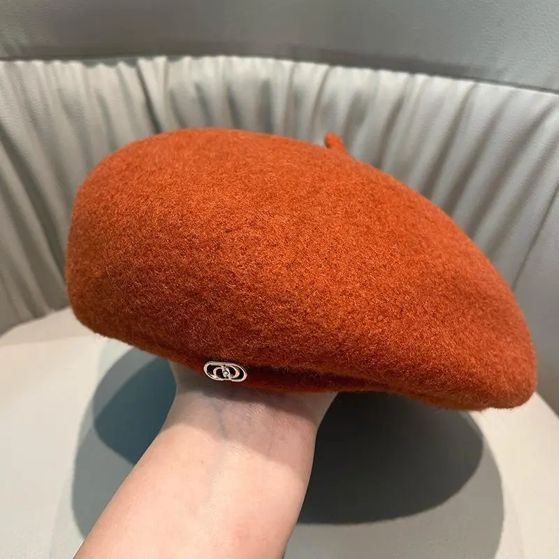 Woolen French Style Elegant Beret Women Autumn Winter Vintage Painter Hat Casual Warm Berets Caps