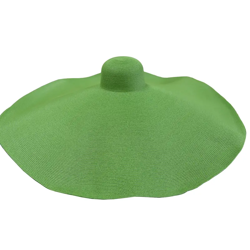 RH Women Super Large Beach Sun Paper 1 Meter Straw Hat 40cm Brim Round Sunshade Travel Dyed Colors Foldable Big Straw Cap