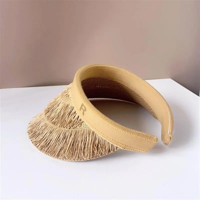 New Fashion Three-layer Fringed Design Women Straw Empty Top Hat Summer Vacation Outdoor Sun Beach Hat