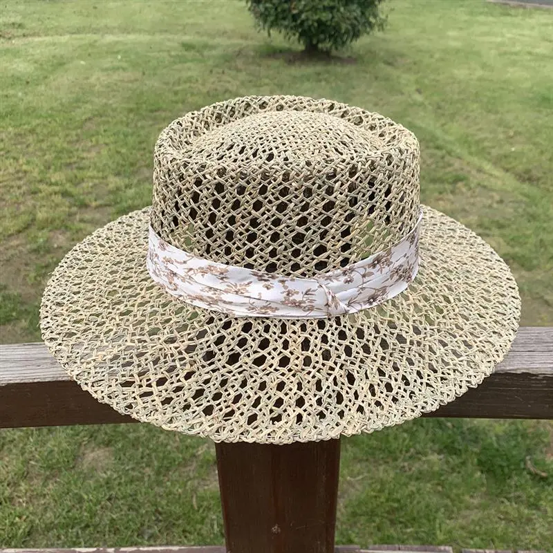 INS Popular Hollow Weaving Sun Hats For Women Ladies  Summer Beach Hat Handmade Grass Straw Cooling Hat Holiday