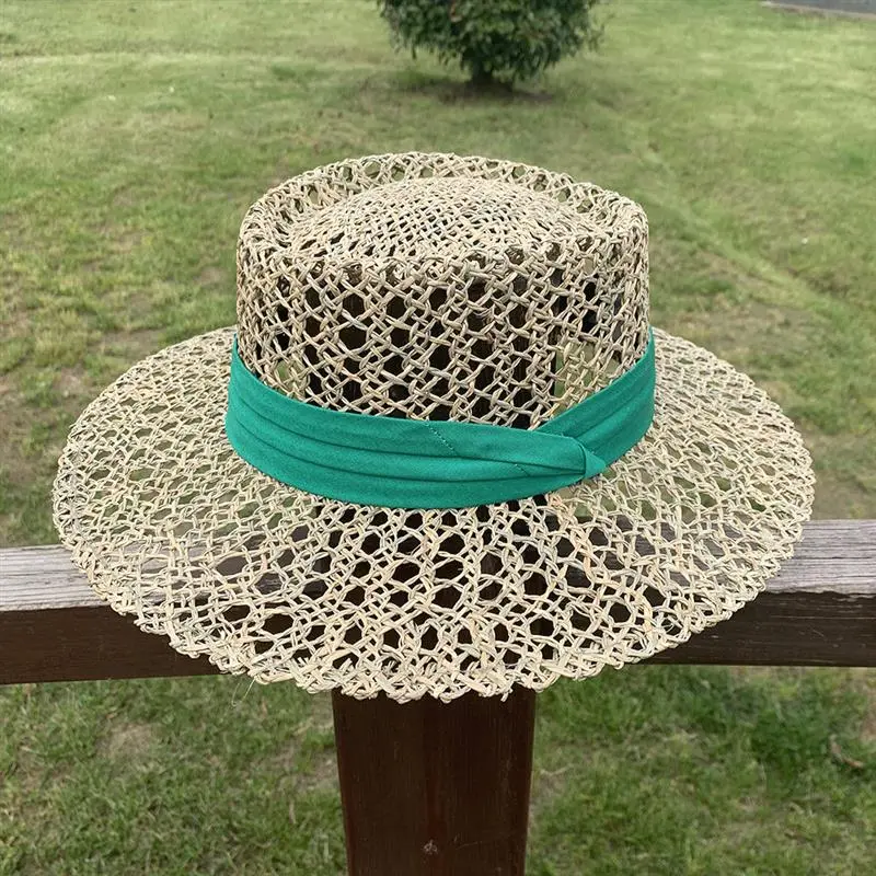 INS Popular Hollow Weaving Sun Hats For Women Ladies  Summer Beach Hat Handmade Grass Straw Cooling Hat Holiday
