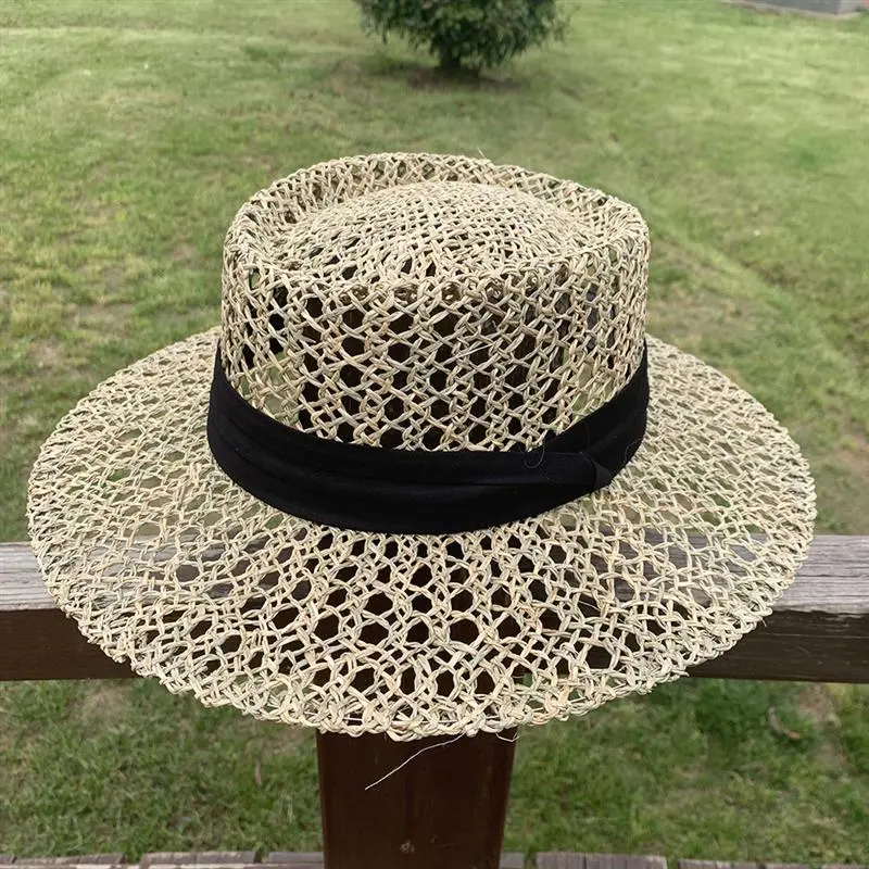 INS Popular Hollow Weaving Sun Hats For Women Ladies  Summer Beach Hat Handmade Grass Straw Cooling Hat Holiday