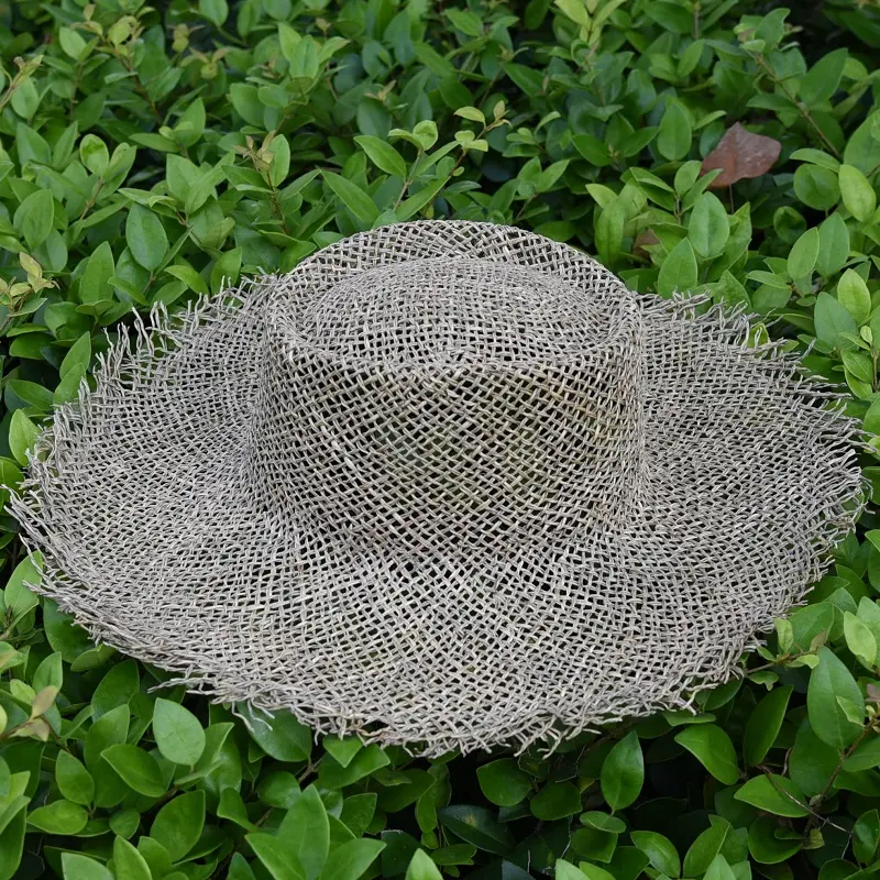 2022 Fashion Women's Summer Hat Breathable Salt Sea Panama Jazz Grass Beach Sun Cap For Vacation Travel Fedora Straw Hat RH