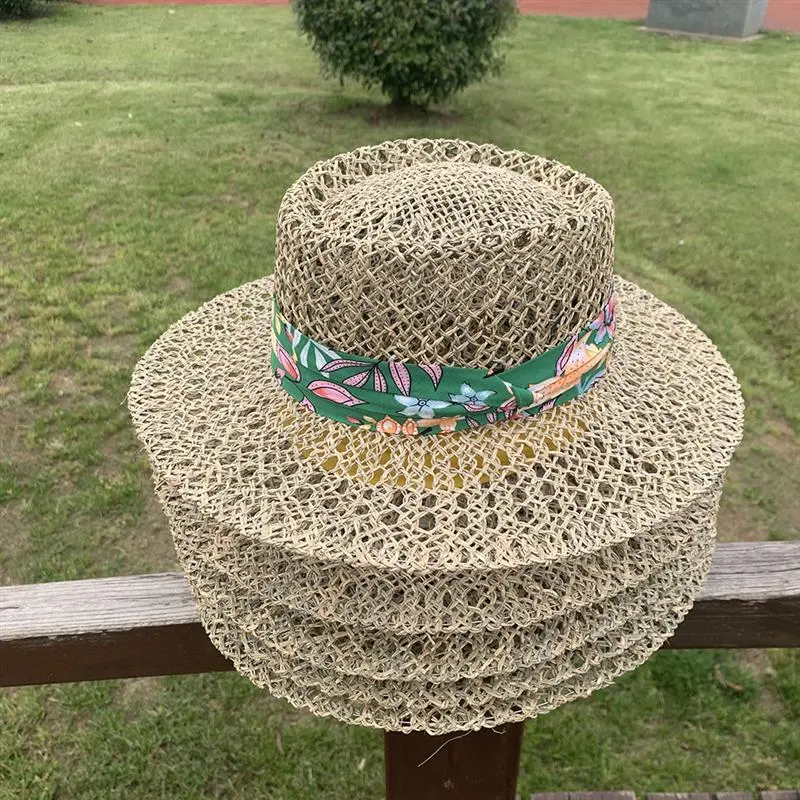 INS Popular Hollow Weaving Sun Hats For Women Ladies  Summer Beach Hat Handmade Grass Straw Cooling Hat Holiday