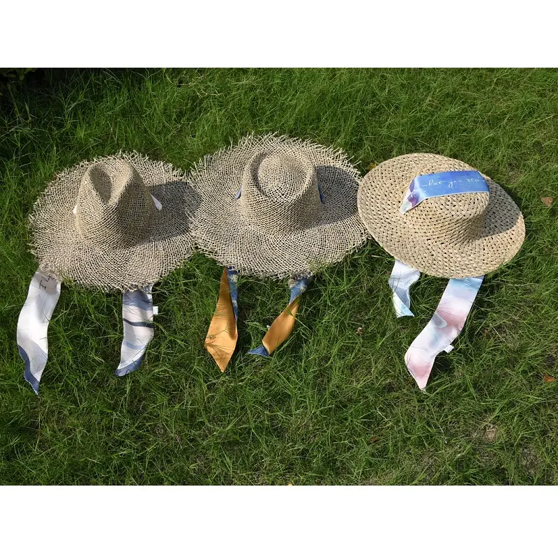 2022 Fashion Women's Summer Hat Breathable Salt Sea Panama Jazz Grass Beach Sun Cap For Vacation Travel Fedora Straw Hat RH