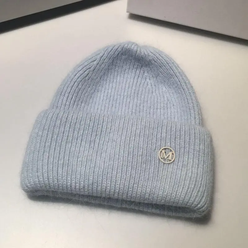 Casual Woolen Hat Women's Ins Winter Cold Hat Warm Hood Rabbit Fur Cashmere Knitted Hats Skullies Beanies