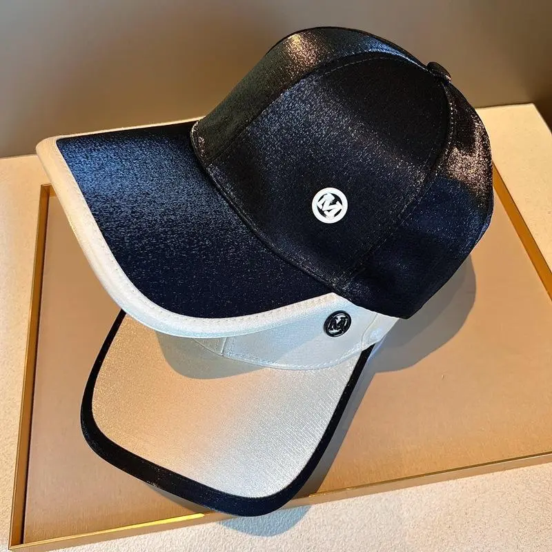 Ladies Fashion Satin Black White Casual M Trucker Snapback Caps Sunshade Sunscreen Street Baseball Hat