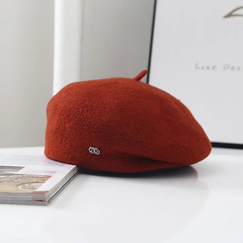 Vintage French Shaped Pleated Design Retro Wool Beret Autumn Winter Fashion Painter Hat Trend