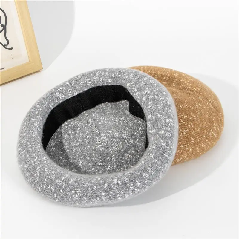 Autumn Winter New Cap Women Beret British Retro Cute Jacquard Girls Elastine Wool Felt Berets Cap