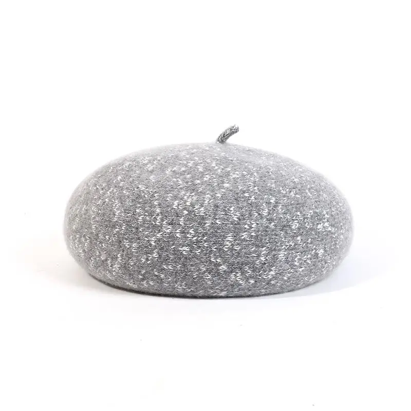 Autumn Winter New Cap Women Beret British Retro Cute Jacquard Girls Elastine Wool Felt Berets Cap