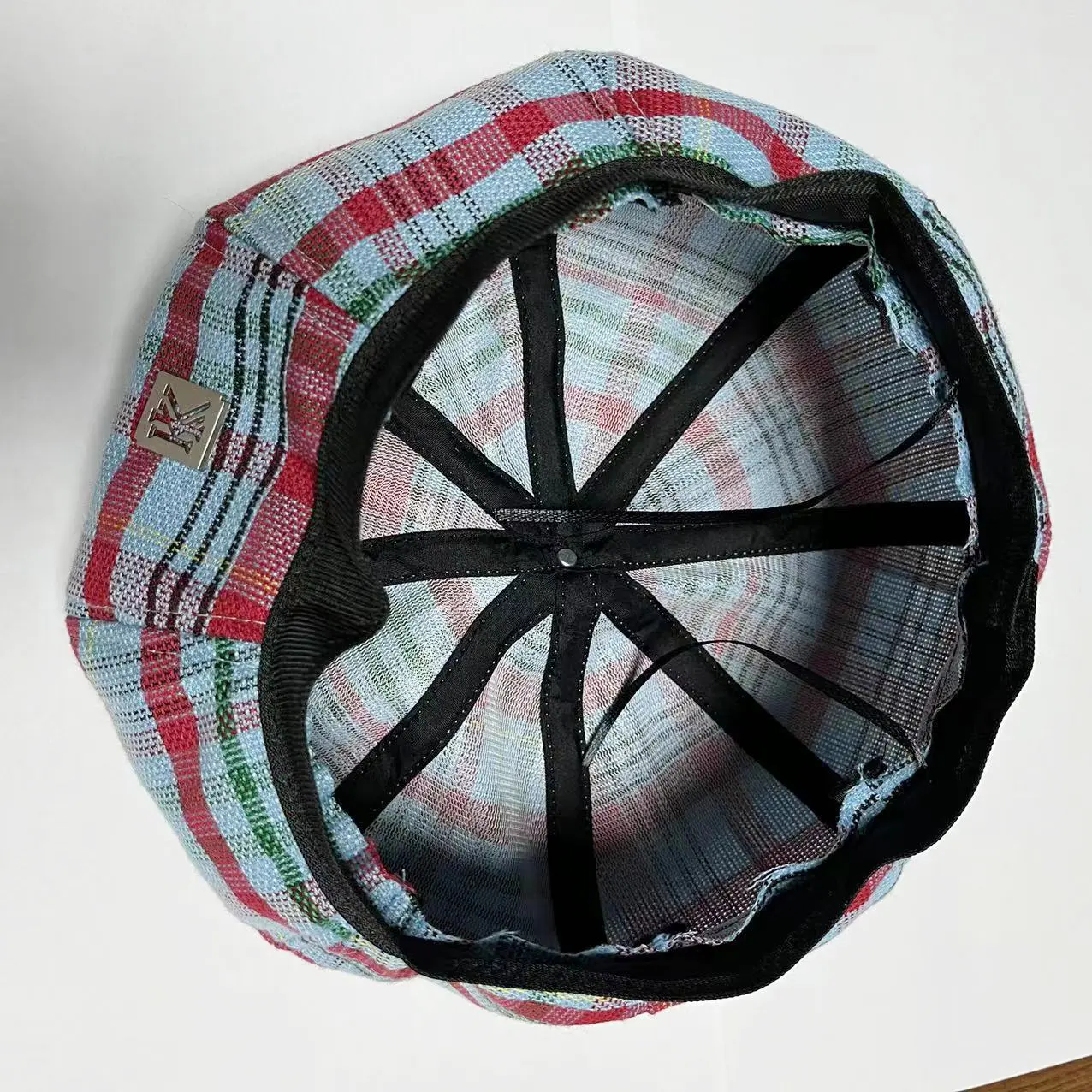 Ladies Fashion Plaid Design Large Head Big Cloud Beret Pumpkin Checkered Adjustable Painter Hat
