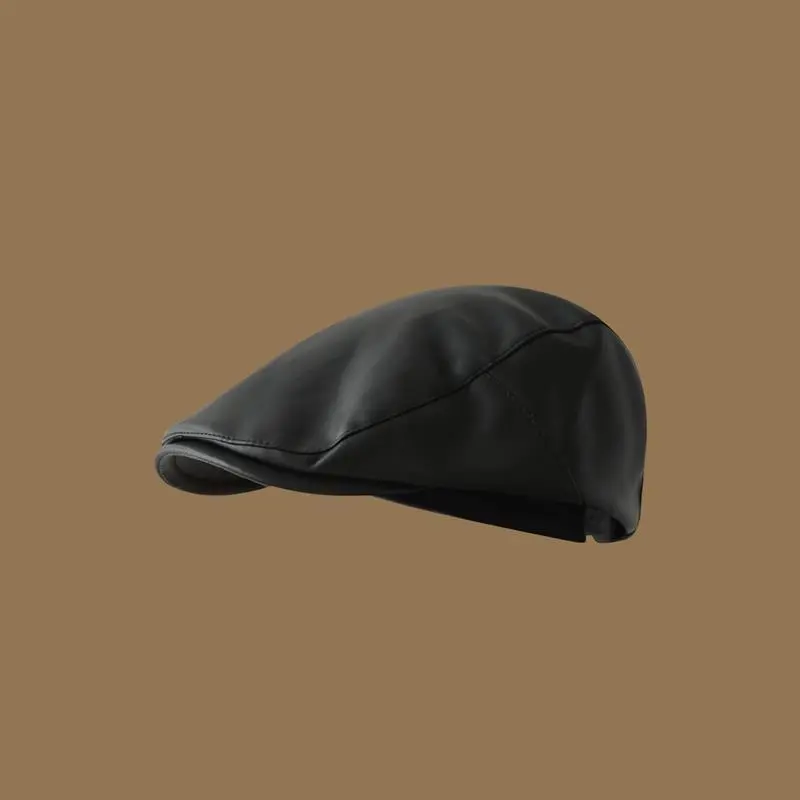 Women Soft Pu Leather Newsboy Ivy Caps Beret Casual British Retro Vintage Flat Driving Peaky Cap Casquette