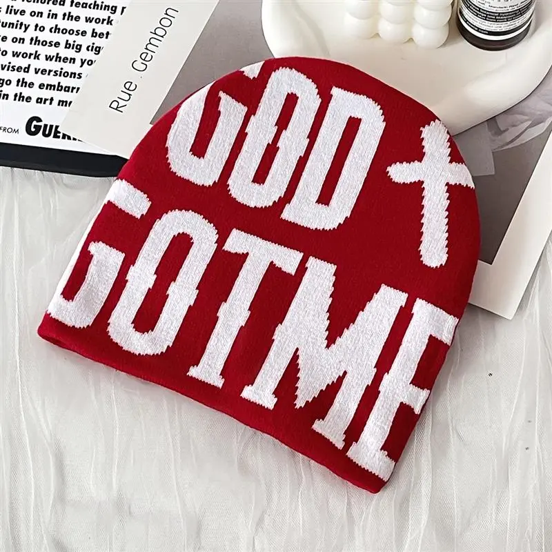 Men Women Street Letters Jacquard Knitted Hat Colors European American Trend Adult Cold Y2K Beanie Hat
