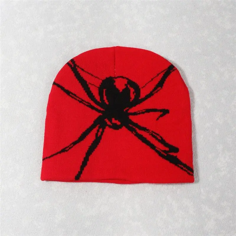 Men Women Spider Y2K Jacquard Hat Fashion Trends Autumn Winter Hip Hop Skull Street Knitted Hat