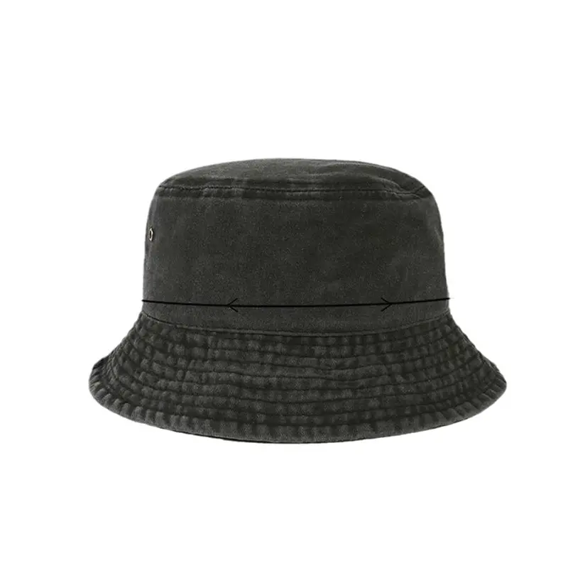 Vintage USA Washed Cotton Fisherman Hat Denim Women Sun Casual Solid Plain Colors Bucket Hat