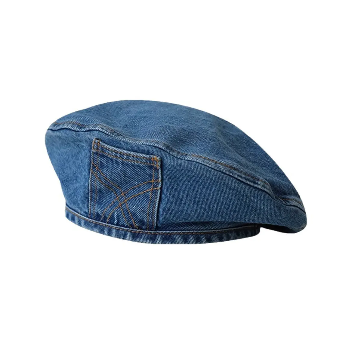 Vintage Wash Denim Berets Caps Women Spring Autumn Style Painter Pocket Fashion Cotton Casual Hat