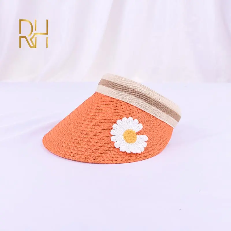 Lovely Fruit Summer Empty Top Wide Brim Straw Visor Cap For Baby Props Kids Child Adjustable Cute Sun Hat For Boys Girls RH
