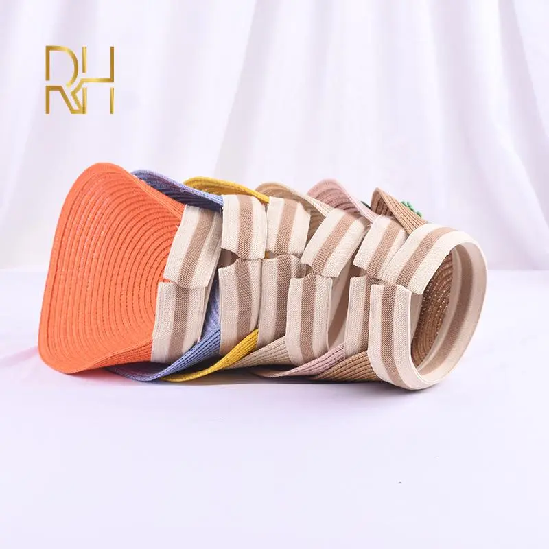 Lovely Fruit Summer Empty Top Wide Brim Straw Visor Cap For Baby Props Kids Child Adjustable Cute Sun Hat For Boys Girls RH