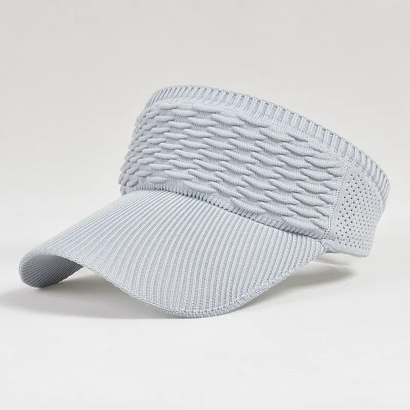 Spring Summer Knit Visor Top Hat Wide Brim Casual Breathable Sun Protection Elastic Sports Quick Drying Cap