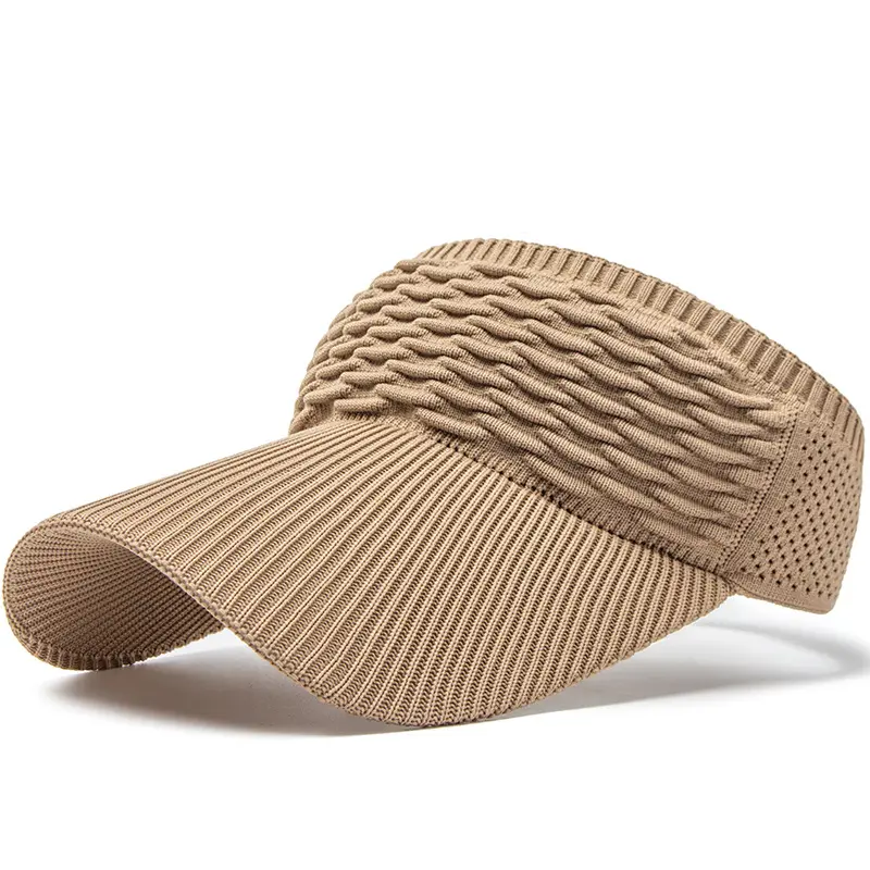 Spring Summer Knit Visor Top Hat Wide Brim Casual Breathable Sun Protection Elastic Sports Quick Drying Cap
