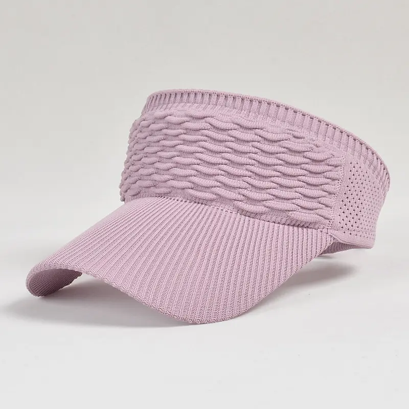 Spring Summer Knit Visor Top Hat Wide Brim Casual Breathable Sun Protection Elastic Sports Quick Drying Cap