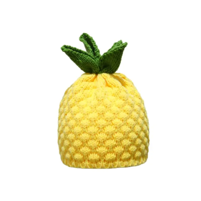New Sweet Fruit Lemon Grape Pineapple Hat Handmade Knit Girls Cute Handcraft Versatile Casual Beanie Caps
