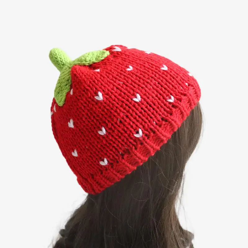 New Sweet Fruit Lemon Grape Pineapple Hat Handmade Knit Girls Cute Handcraft Versatile Casual Beanie Caps