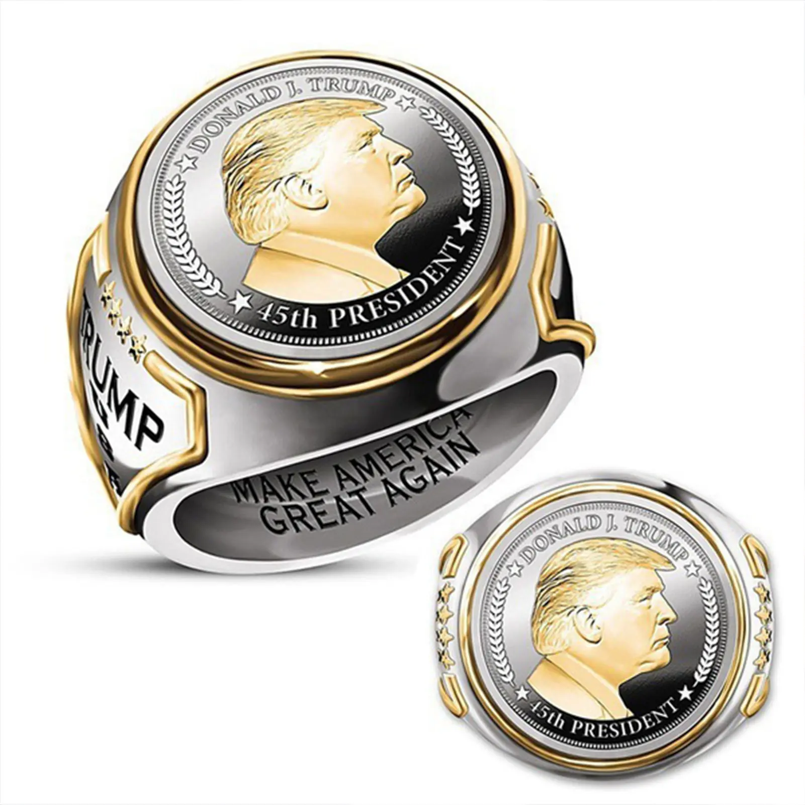 Gold Color 's Supporters Rings Fashion  Jewelry Alloy Chuck Rings Suitable for Birthday Gift