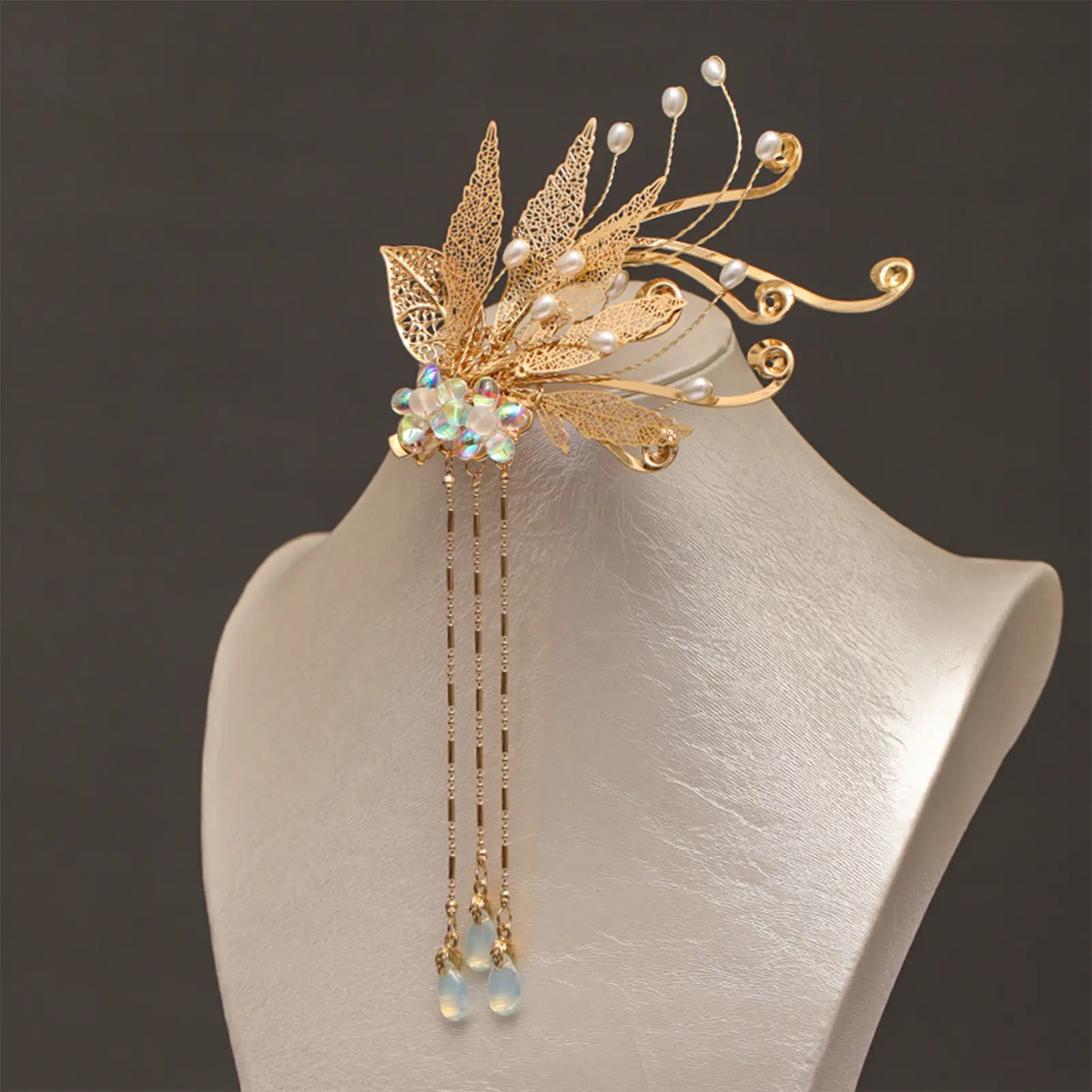 Light Luxury Women's Hair Clip Tassel Edge Clip For Meatball Head Updo Plait Exquisite Elegant Metal Jewelry Hair Accessories