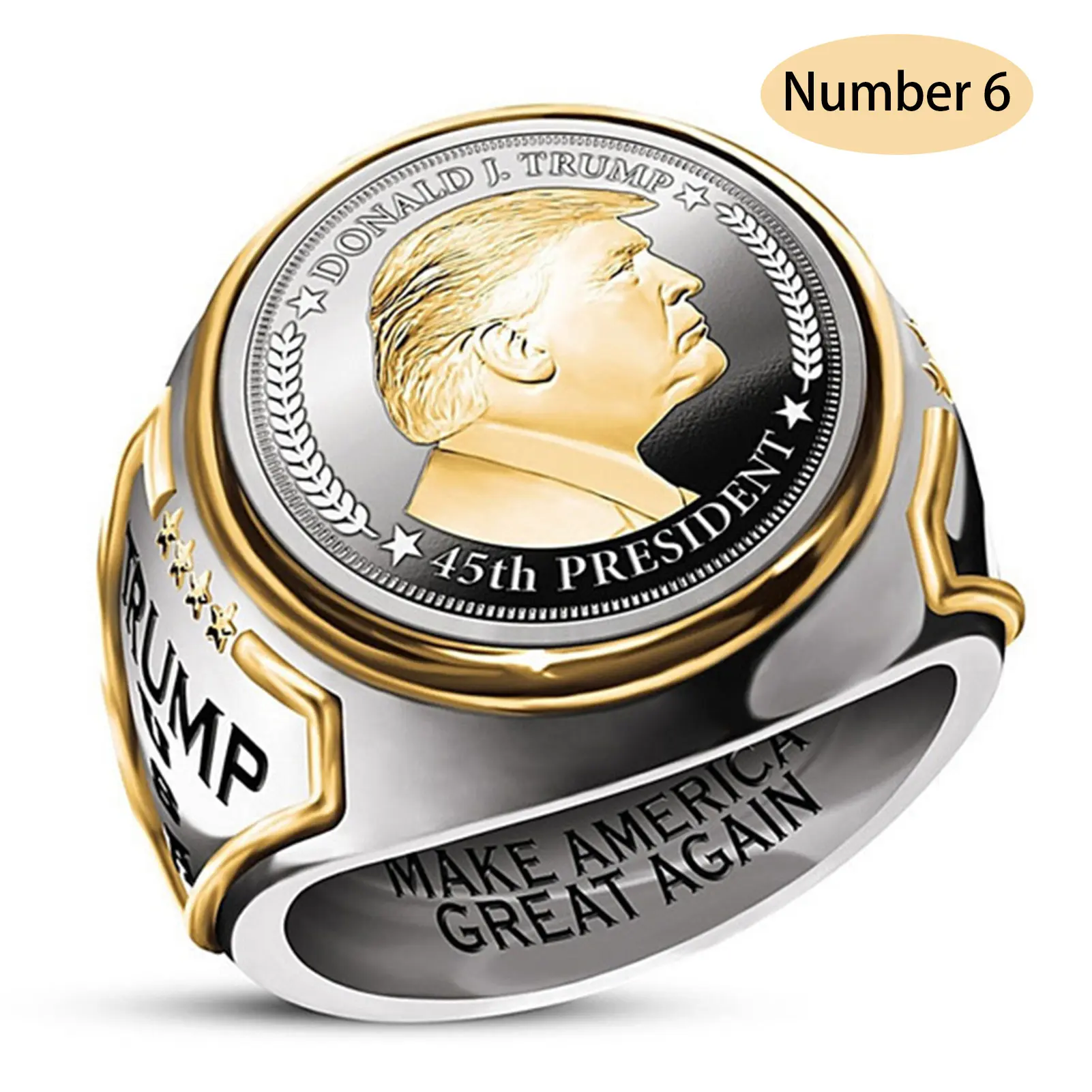 Gold Color 's Supporters Rings Fashion  Jewelry Alloy Chuck Rings Suitable for Birthday Gift