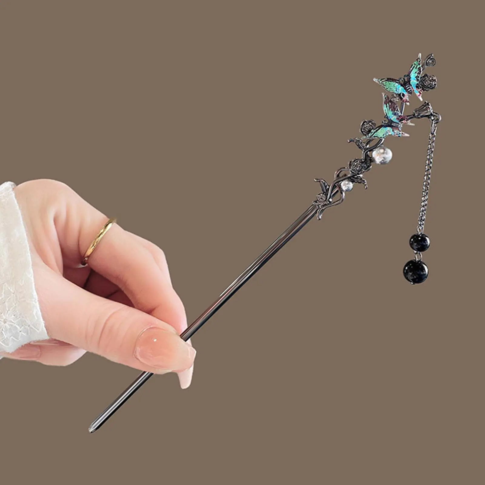 Chinese Style Vintage Hairpin Flower Tassel Hair Stick For Women Girls Hanfu Hair Accessories Metal Jewelry Updo Hairpin