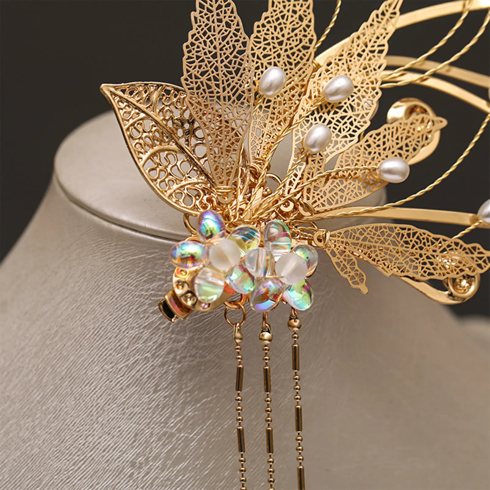 Light Luxury Women's Hair Clip Tassel Edge Clip For Meatball Head Updo Plait Exquisite Elegant Metal Jewelry Hair Accessories