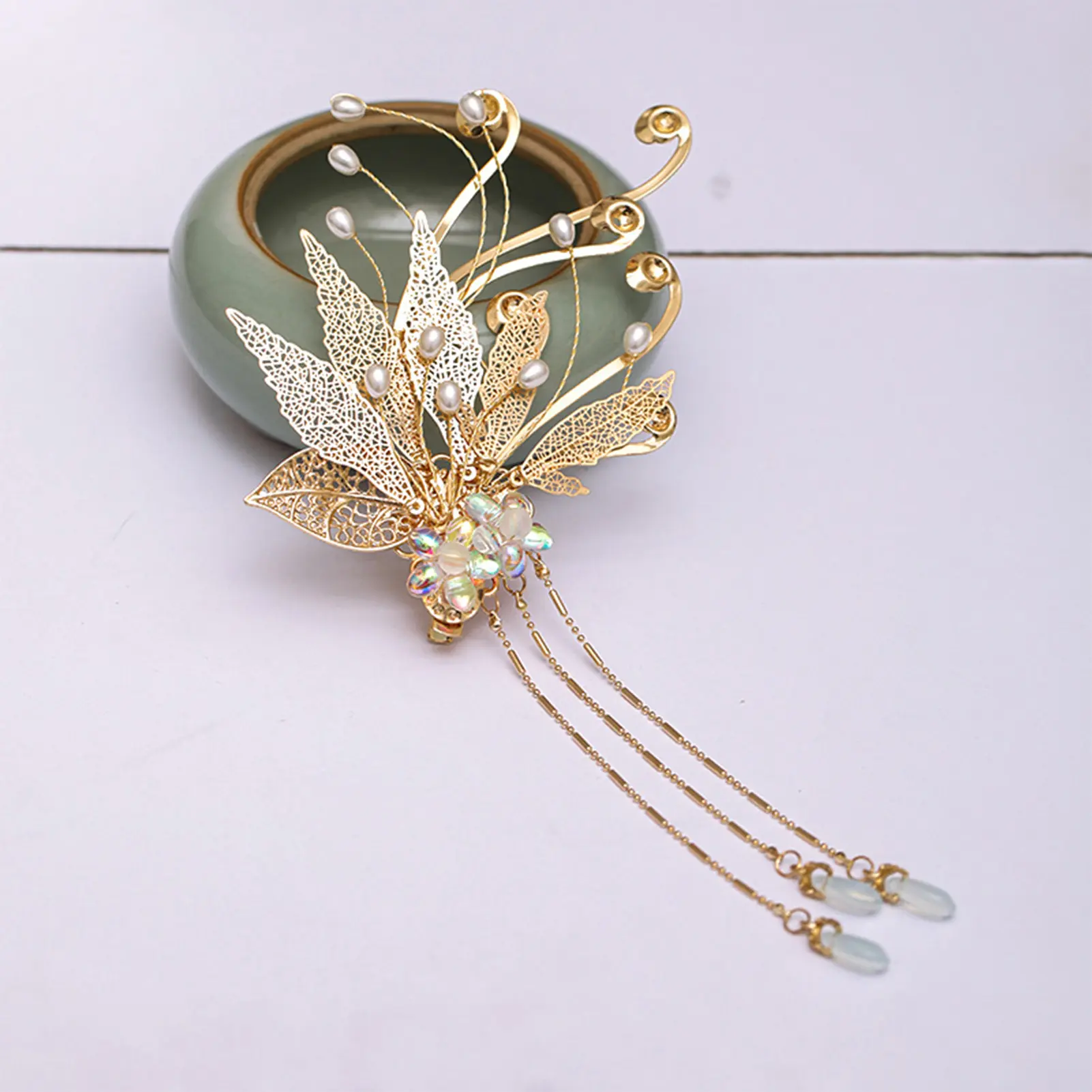 Light Luxury Women's Hair Clip Tassel Edge Clip For Meatball Head Updo Plait Exquisite Elegant Metal Jewelry Hair Accessories