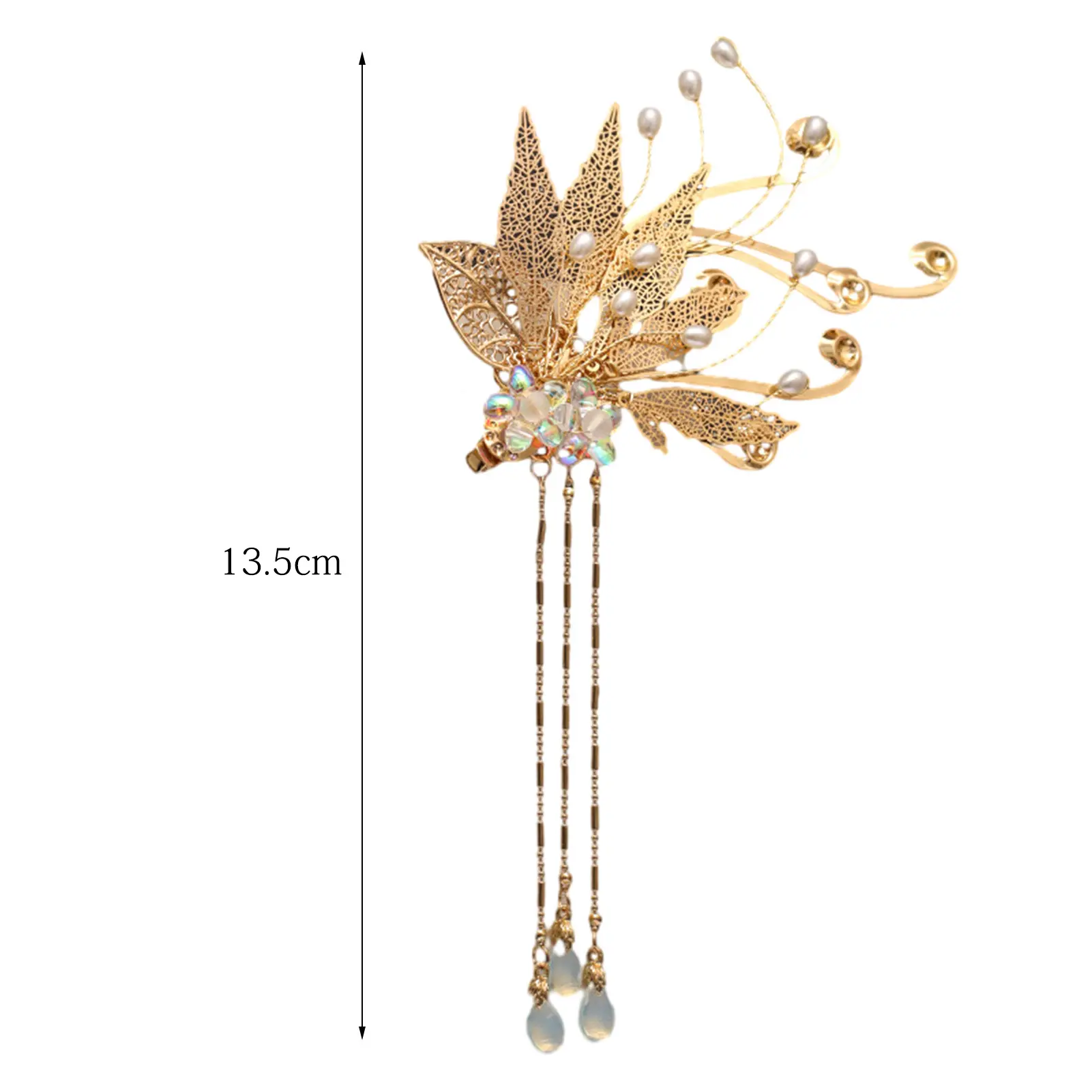 Light Luxury Women's Hair Clip Tassel Edge Clip For Meatball Head Updo Plait Exquisite Elegant Metal Jewelry Hair Accessories