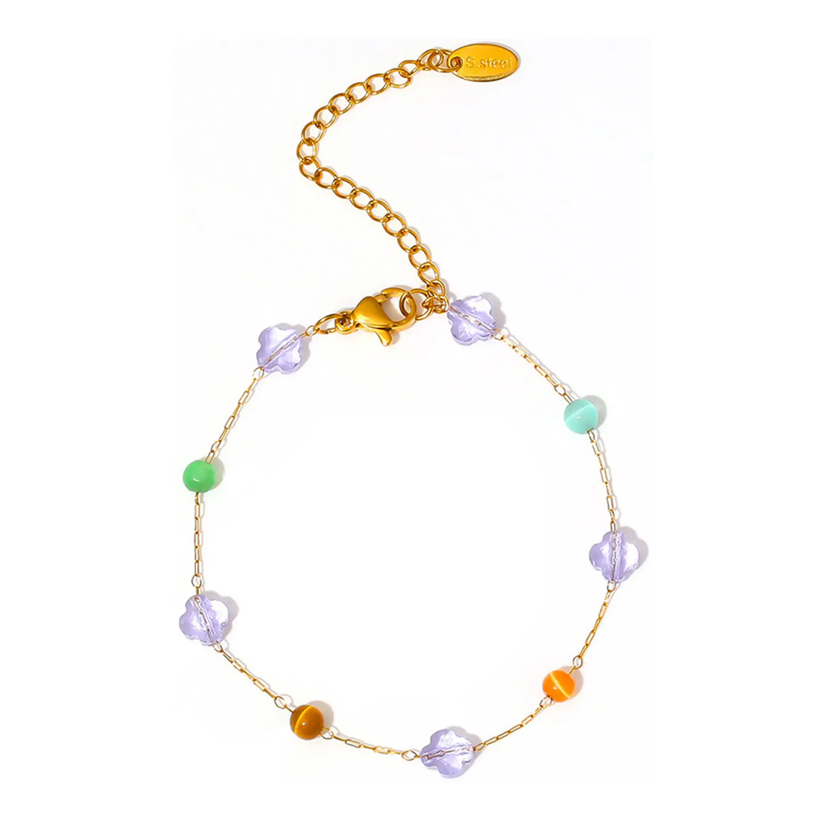 Bohemian Style Gravel Necklace/bracelet For Women Colorful Natural Stone Clavicle Chain Trendy Summer Beach Neck Decor Accessory