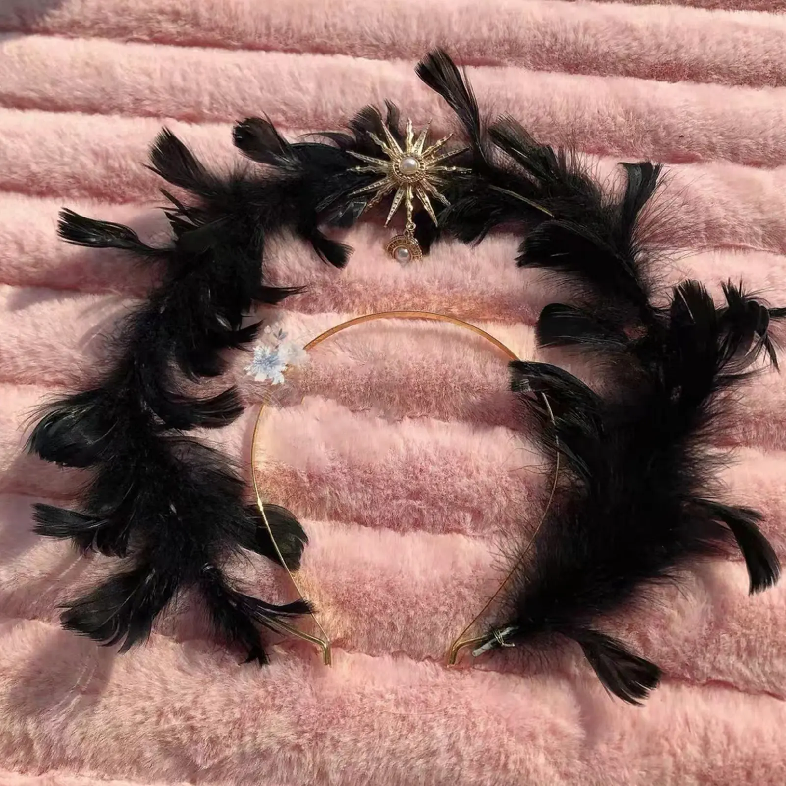Fairy Feather Women's Headband European Style Goddess Angel Headband Performance Banquet Party Wedding Hair Decor Accessories