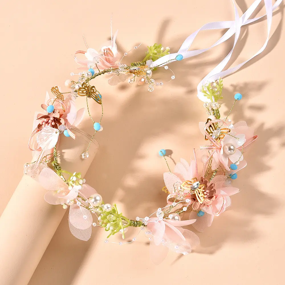 Light Luxury Crystal Headband Little Fresh Daisy Button Bead Hair Strap For Women Girls Travel Shopping Elegant Complex Hairpin