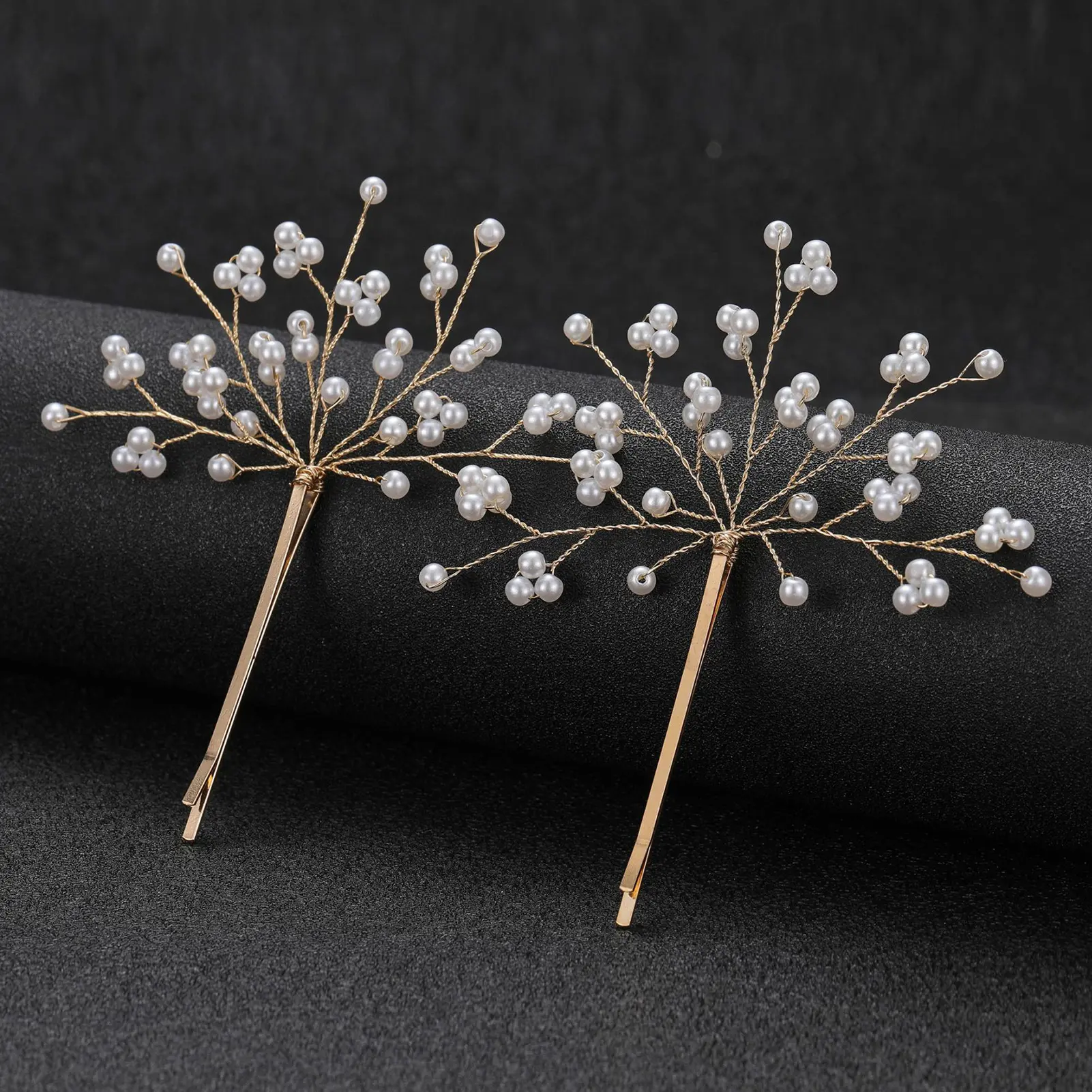 2pcs Pearl Barrettes For Women Exquisite Starry Sky Metal Hair Clip Wedding Party Banquet Hair Accessories Elegant Hair Clips