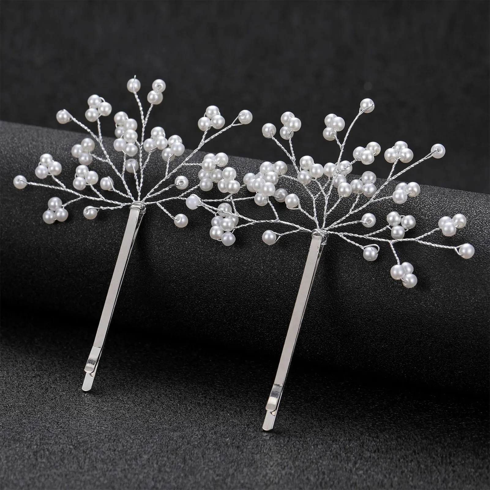2pcs Pearl Barrettes For Women Exquisite Starry Sky Metal Hair Clip Wedding Party Banquet Hair Accessories Elegant Hair Clips